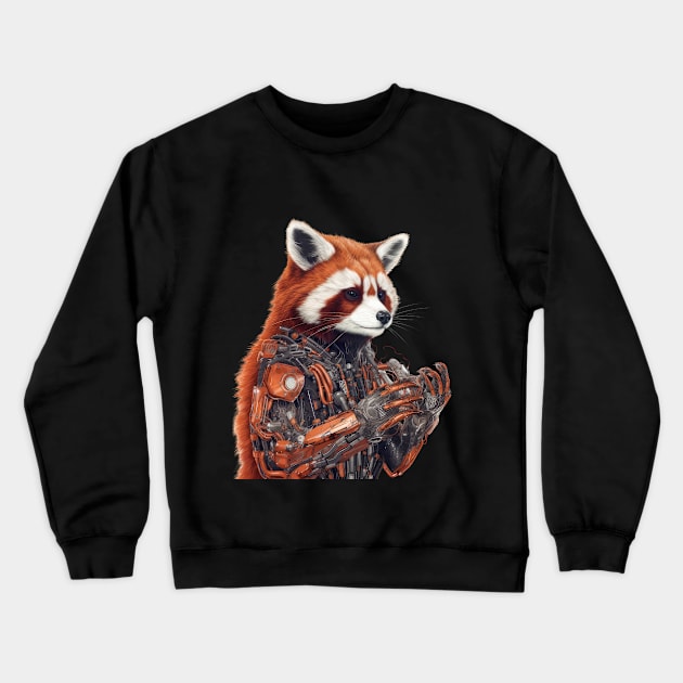 Cyberrific Red Panda - Furry Warrior of the Future Crewneck Sweatshirt by MerlinArt